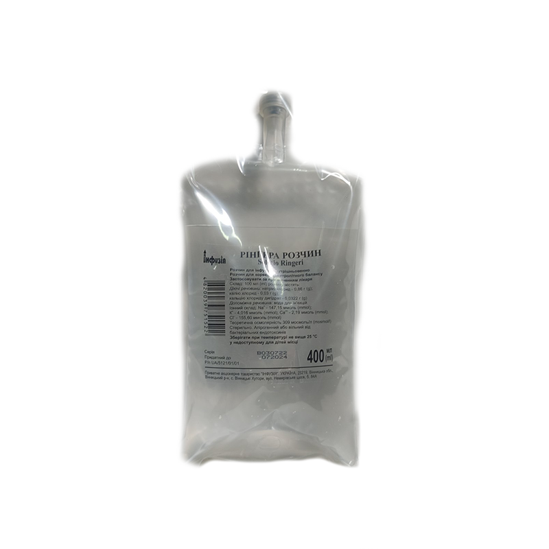 РІНГЕРА РОЗЧИН розчин для інфузій по 400 мл у пакетах